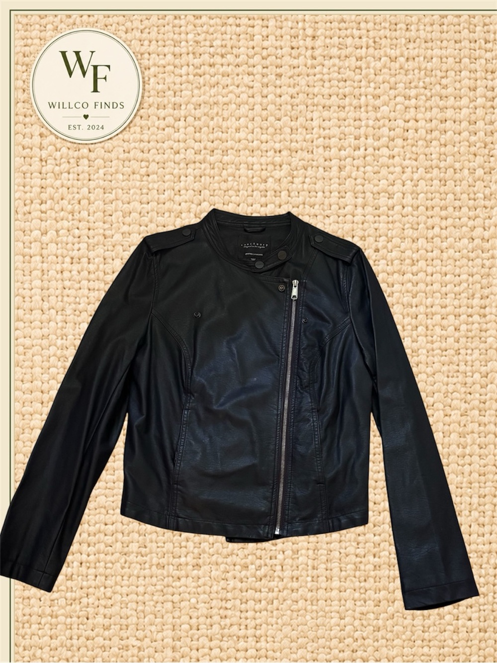 Sanctuary Black Faux Leather Moto Jacket Women’s Medium Asymmetrical Zip